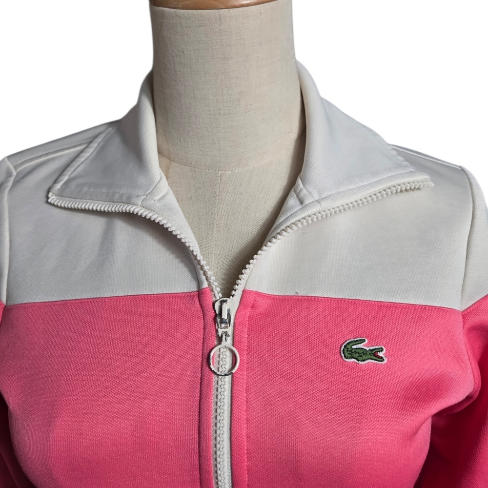 Lacoste Women's Pink and Brown Track Jacket - Picture 2 of 9